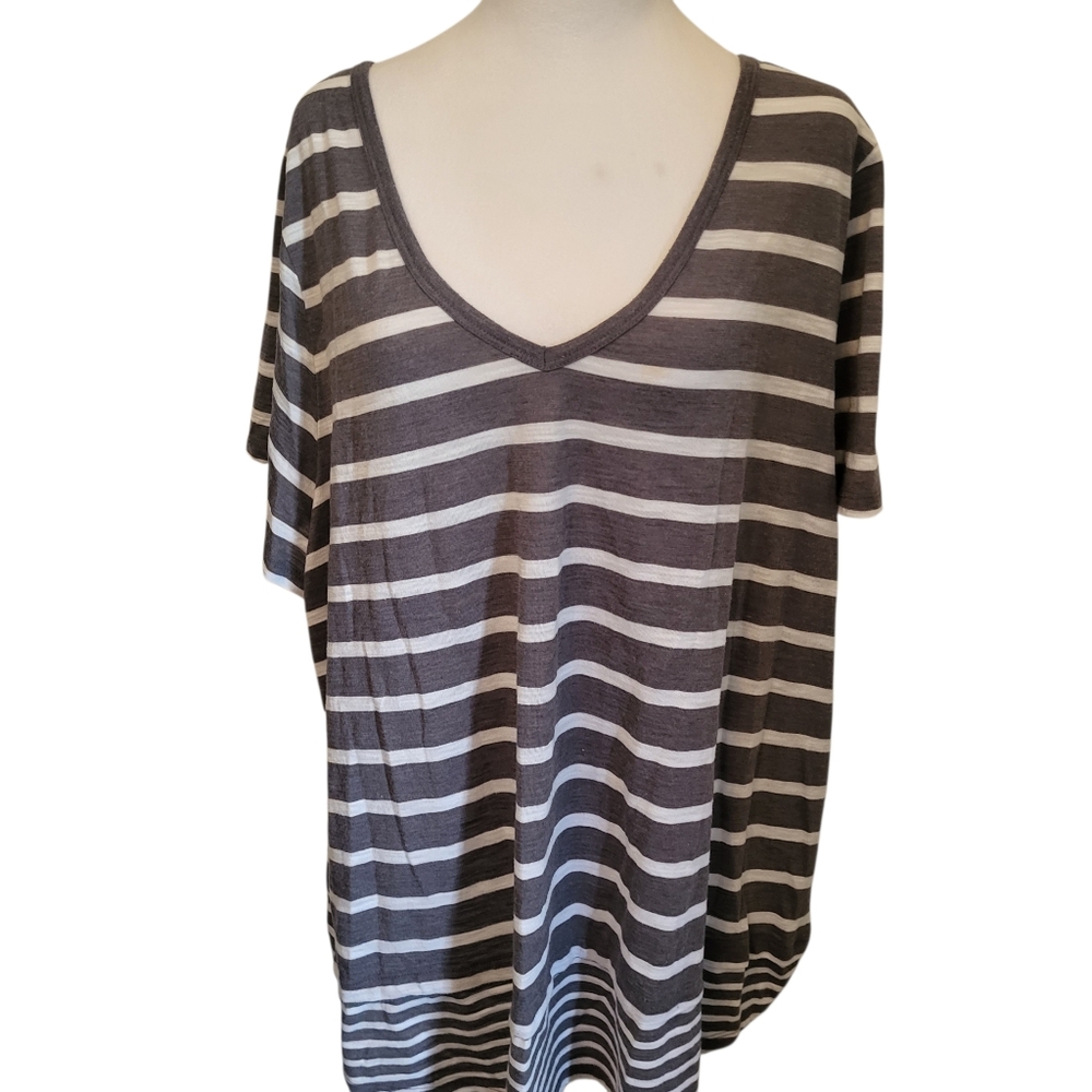 Lane Bryant Plus Tee Blue/White sz 26/28